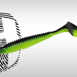 VIBER SHAD 3.8" 9.7cm BLACK CHARTREUSE