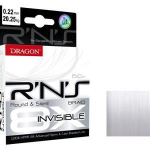 DRAGON Braided 8X R’N’S Spinn Invisible Round & Silent 150m 0.08mm 5.9kg