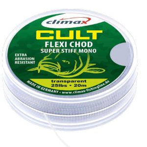 CLIMAX CULT CARP FLEXI CHOD MONO HOOKLINK 20m 0.40mm 15lb