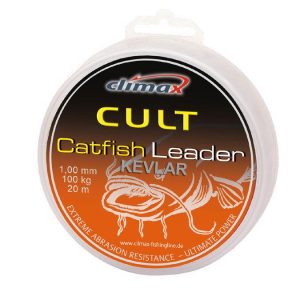 CLIMAX CULT CATFISH KEVLAR LEADER 20m 0.80mm 80kg Olive Green